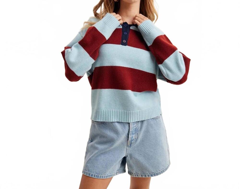 NEW WISHLIST colorblock striped sweater in maroon